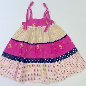 Boutique NWT Tea party dot dress pink/black/yellow